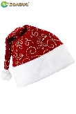 CAPPELLO BABBO NATALE VELLUTO STAMPATO BORDEAUX